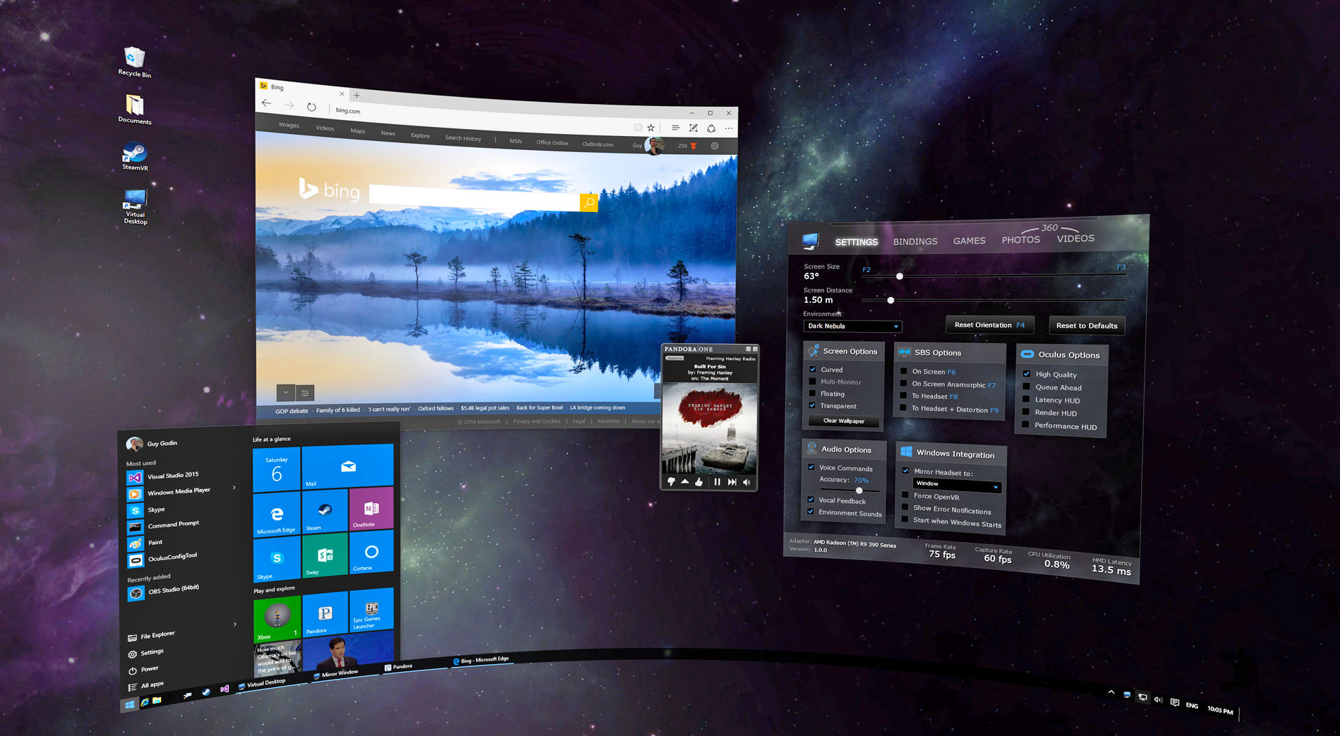 Interfaces y entornos de trabajo en realidad virtual.
